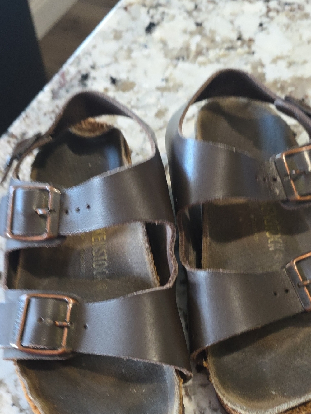 Kids Birkenstock Brown Double-Buckle Leather Sandals Eruo 35 Us 4